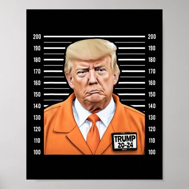 Lustigt Trump 2024 Fånge Mugshot Poster (Framsidan)