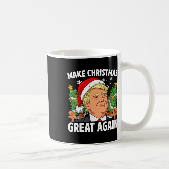 Lustigt Trump 2024 Gör julen Underbar igen Kaffemugg (Höger)