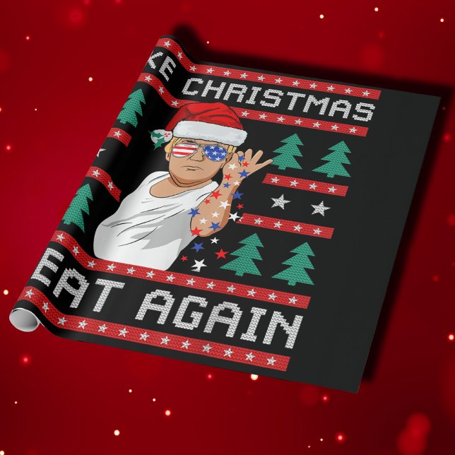 Lustigt Trump 2024 Gör julen Underbar igen Presentpapper (Skapare uppladdad)