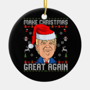 Lustigt Trump 2024 Gör julen Underbar igen till Ug Julgransprydnad Keramik