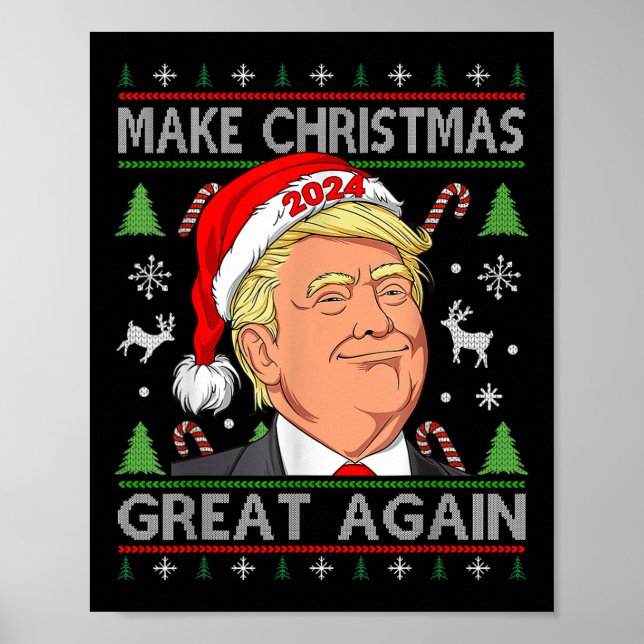 Lustigt Trump 2024 Gör julen Underbar igen till Ug Poster (Framsidan)