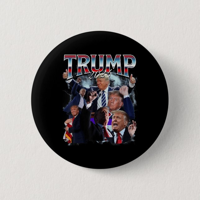 Lustigt Trump 2024 Kampanj 90s Rap Trendig Bootleg Knapp (Framsida)