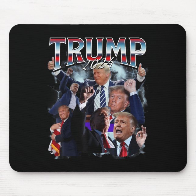 Lustigt Trump 2024 Kampanj 90s Rap Trendig Bootleg Musmatta (Framsidan)