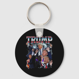 Lustigt Trump 2024 Kampanj 90s Rap Trendig Bootleg Nyckelring