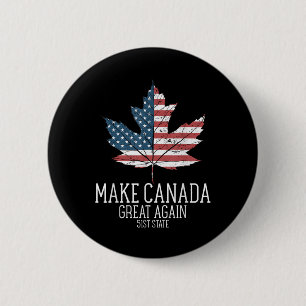 Lustigt Trump American Flagga Gör Kanada Underbart Knapp