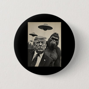 Lustigt Trump Bigfoot Selfie med Ufos Konstig Alie Knapp
