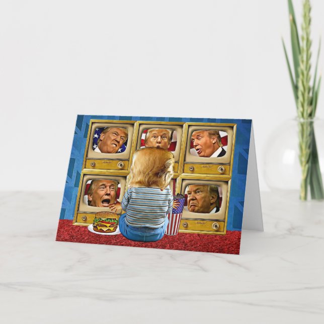 Lustigt Trump Birthday Card - TV Kort (Framsida)