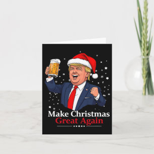 Lustigt Trump Drinking Beer Gör jul 2024 Grea Kort