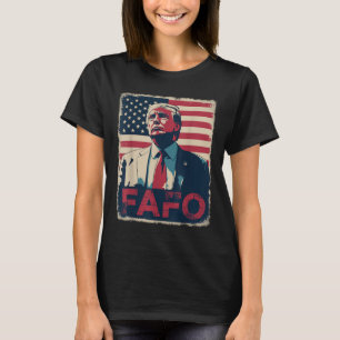 Lustigt Trump Fafo F Around Find Out Retro US Flag T Shirt