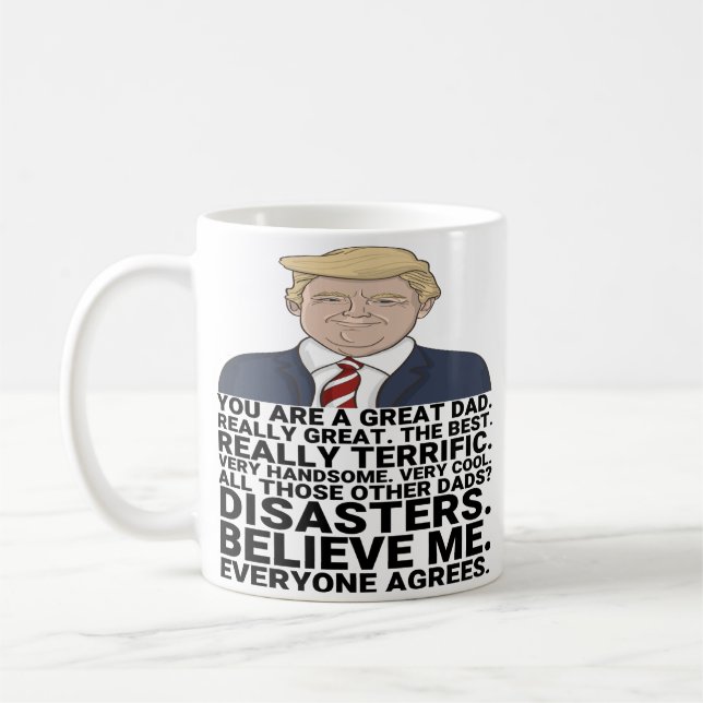 Lustigt Trump Fars dag och Birthday Gift Kaffemugg (Vänster)