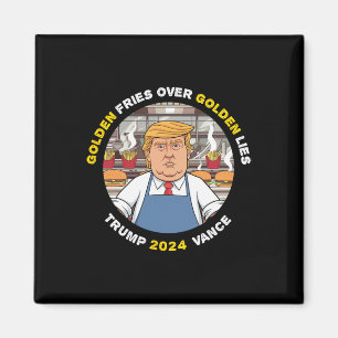 Lustigt Trump Golden Fries over Golden Ligger Trum Magnet