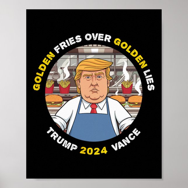 Lustigt Trump Golden Fries over Golden Ligger Trum Poster (Framsidan)