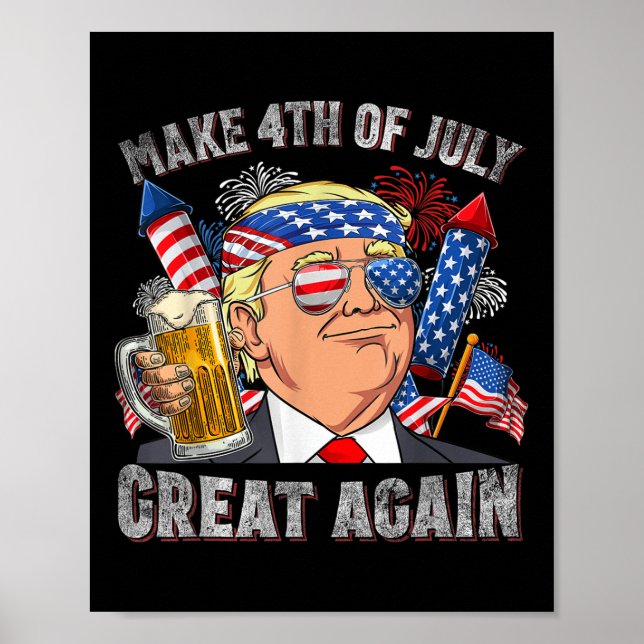 Lustigt Trump gör 4 juli Underbar igen Manar Poster (Framsidan)