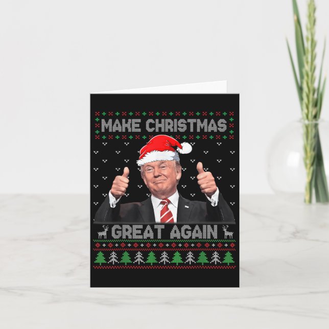 Lustigt Trump Gör julen Underbar igen Ugly Sweate Kort (Framsida)