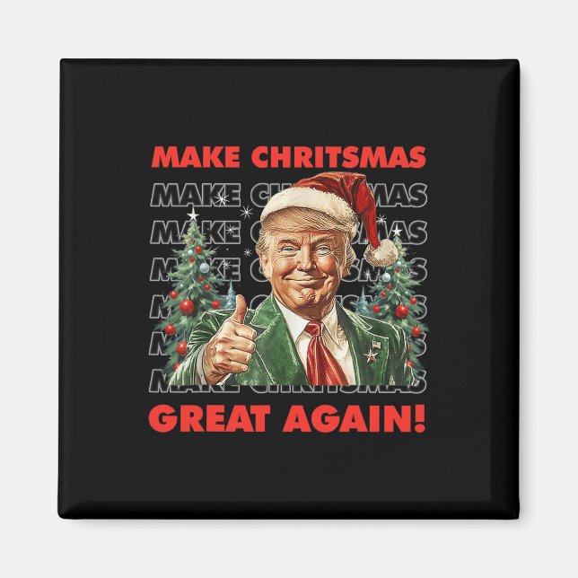 Lustigt Trump Gör julen Underbar igen Ugly Sweate Magnet (Framsidan)