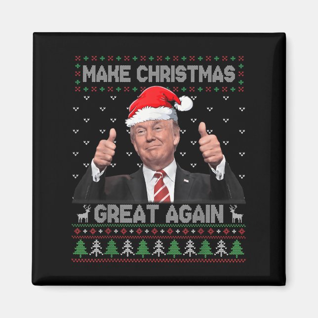 Lustigt Trump Gör julen Underbar igen Ugly Sweate Magnet (Framsidan)