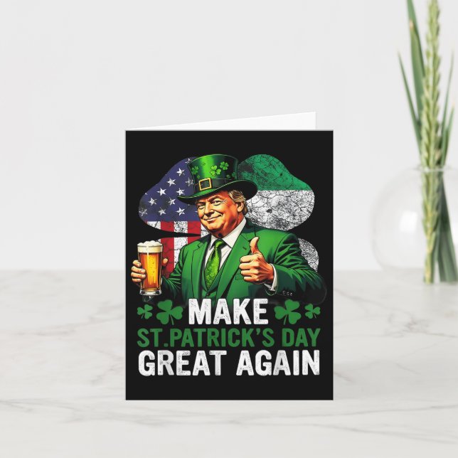Lustigt Trump Gör St patricks day Underbar igen 20 Kort (Framsida)