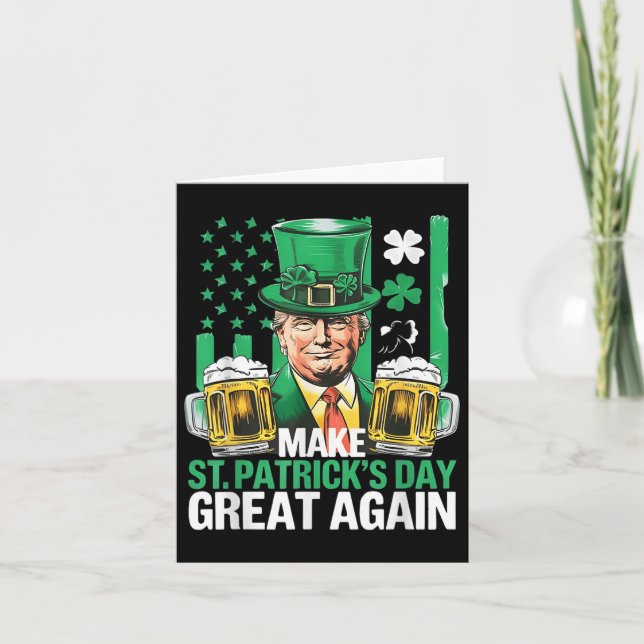 Lustigt Trump Gör St patricks day Underbar igen 20 Kort (Framsida)