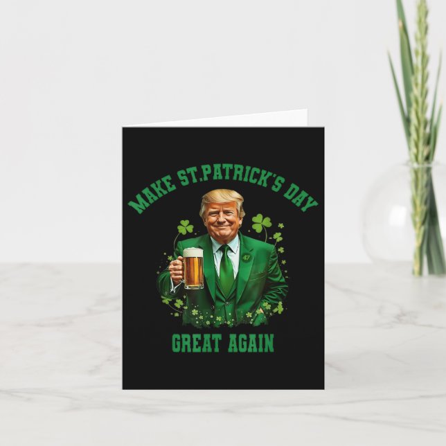 Lustigt Trump Gör St patricks day Underbar igen 20 Kort (Framsida)
