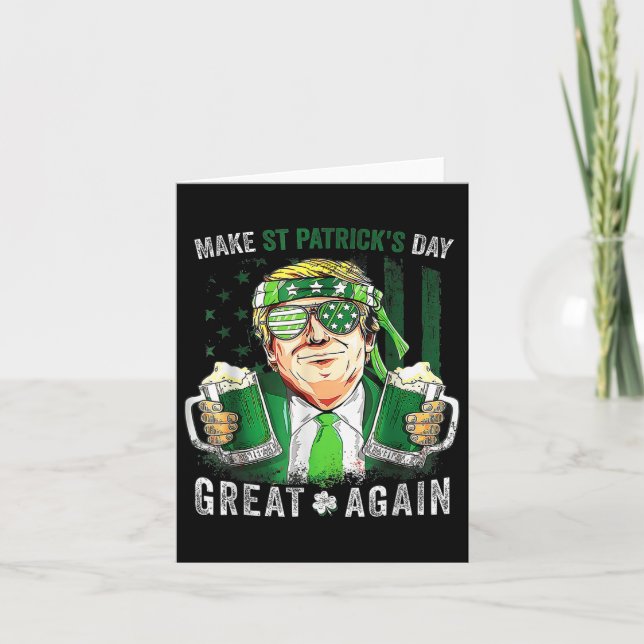 Lustigt Trump Gör St patricks day Underbar igen 20 Kort (Framsida)
