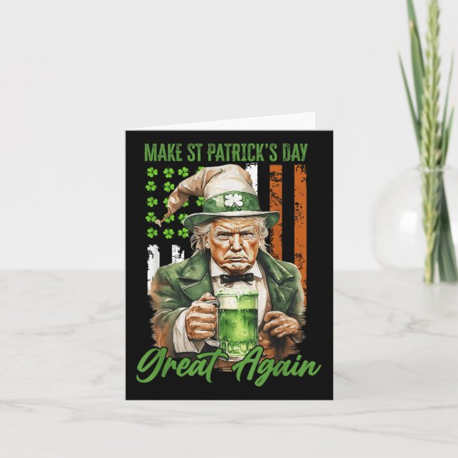 Lustigt Trump Gör St patricks day Underbar igen ir Kort (Framsida)