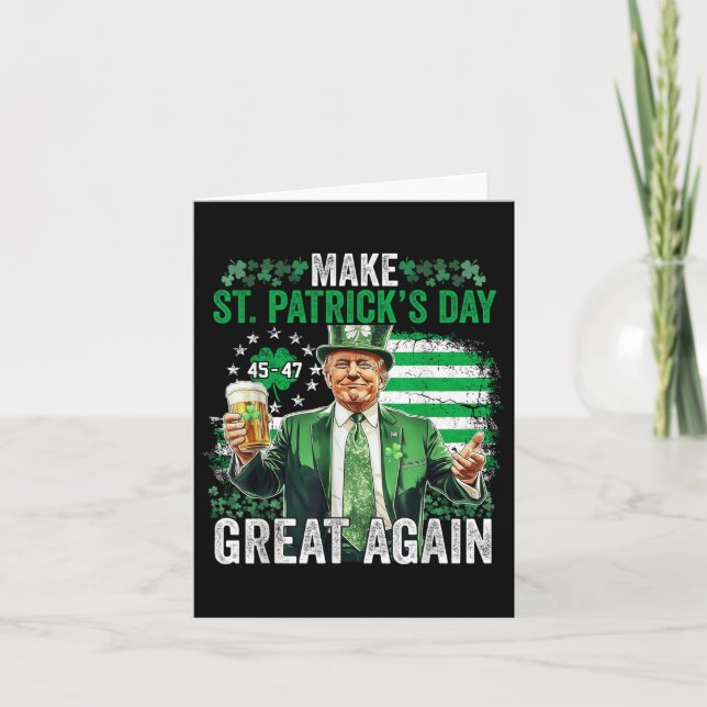 Lustigt Trump Gör St patricks day Underbar igen ir Kort (Framsida)