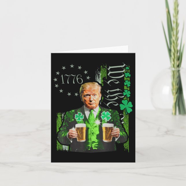 Lustigt Trump Gör St patricks day Underbar igen Kort (Framsida)