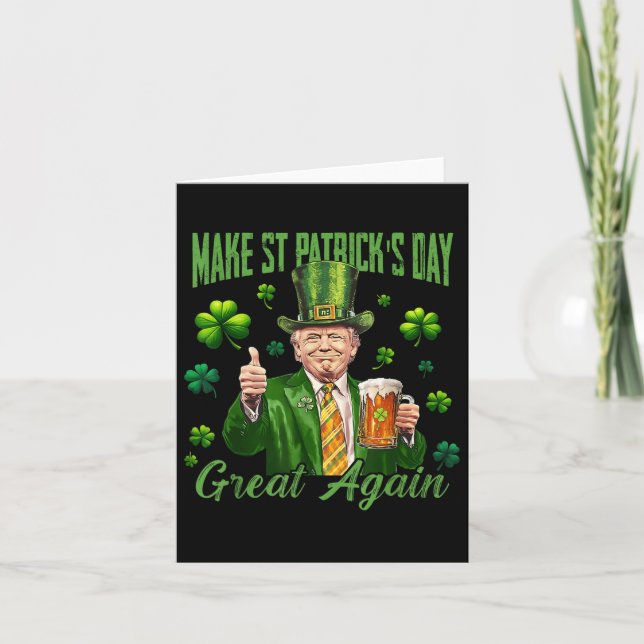 Lustigt Trump Gör St patricks day Underbar igen Kort (Framsida)