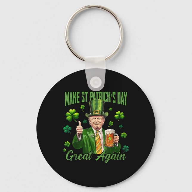 Lustigt Trump Gör St patricks day Underbar igen Nyckelring (Framsida)
