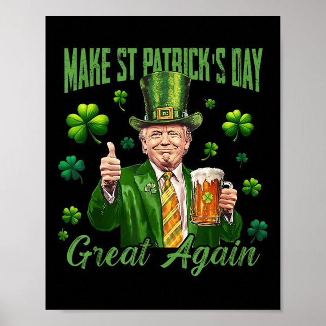Lustigt Trump Gör St patricks day Underbar igen Poster (Framsidan)