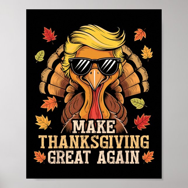 Lustigt Trump Gör Thanksgivingen Underbar igen Tur Poster (Framsidan)