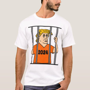 Lustigt Trump i Jail Anti Trump Politik T Shirt