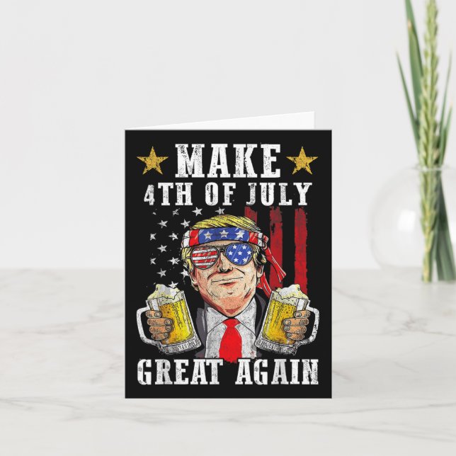 Lustigt Trump Independence day gör 4 juli Grea Kort (Framsida)