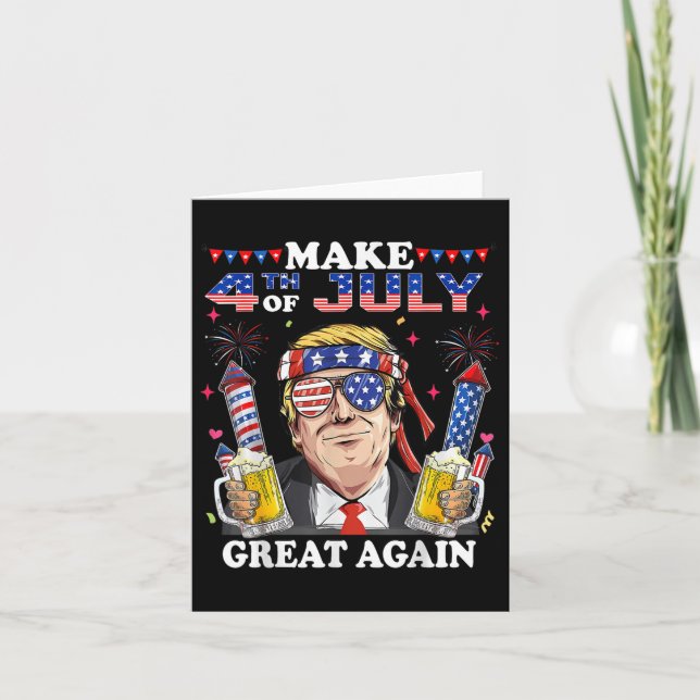 Lustigt Trump Independence day gör 4 juli Grea Kort (Framsida)