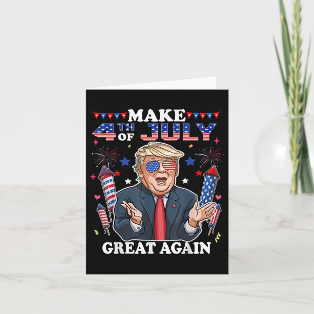 Lustigt Trump Independence day gör 4 juli Grea Kort (Framsida)