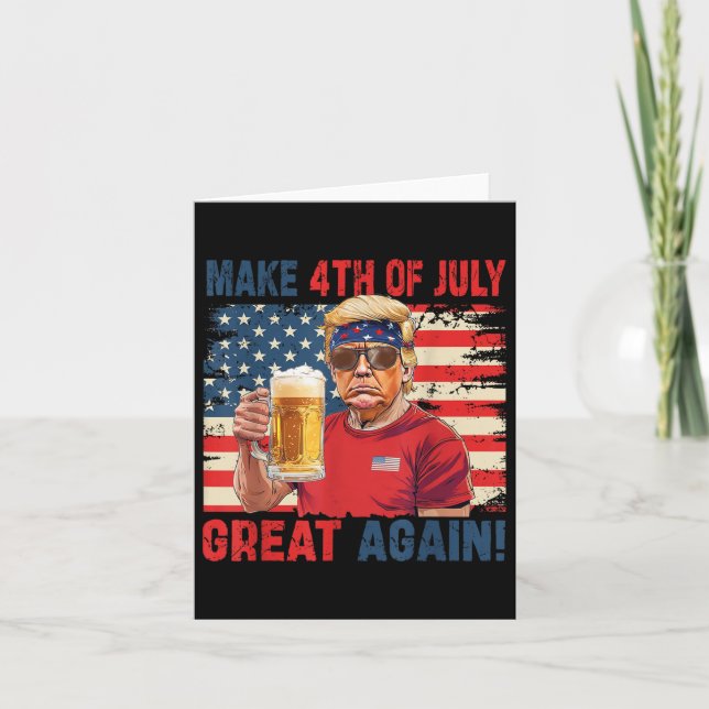 Lustigt Trump Independence day gör 4 juli Grea Kort (Framsida)