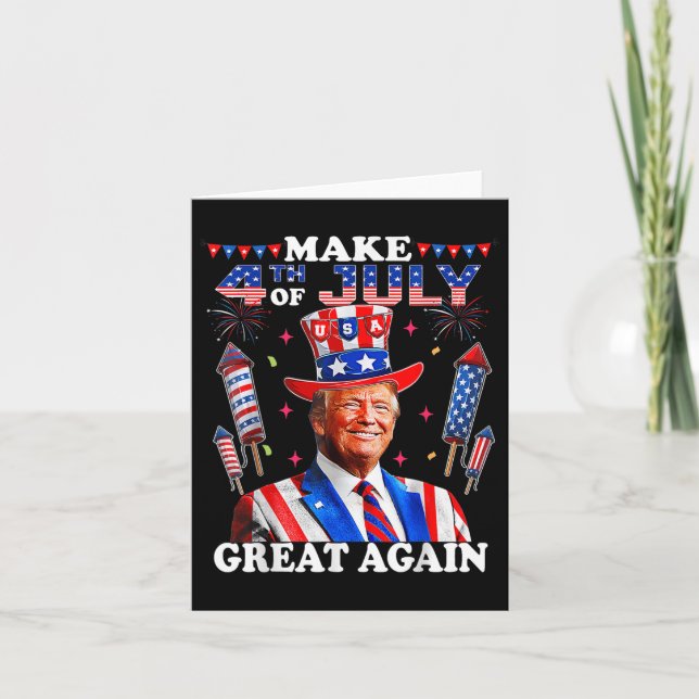 Lustigt Trump Independence day gör 4 juli Grea Kort (Framsida)