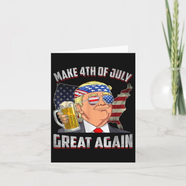 Lustigt Trump Independence day gör 4 juli Grea Kort (Framsida)