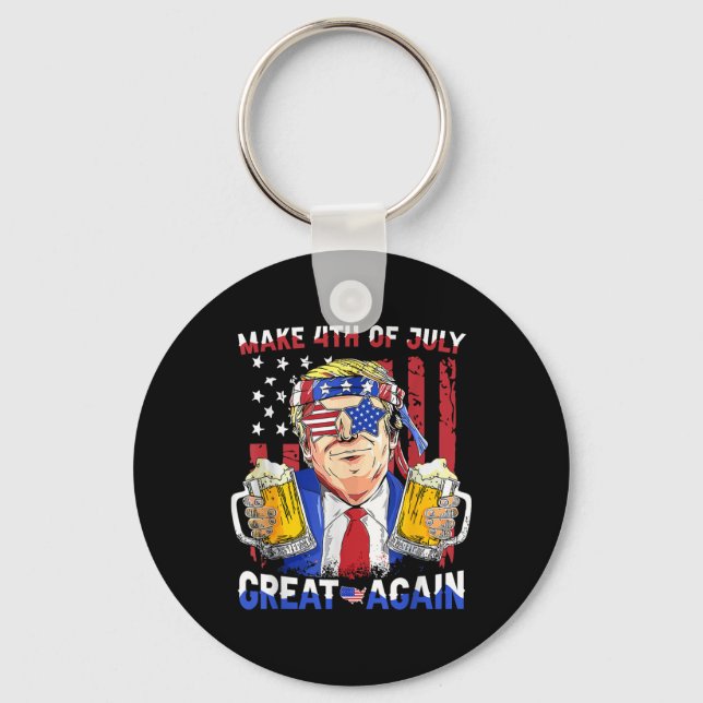 Lustigt Trump Independence day gör 4 juli Grea Nyckelring (Framsida)