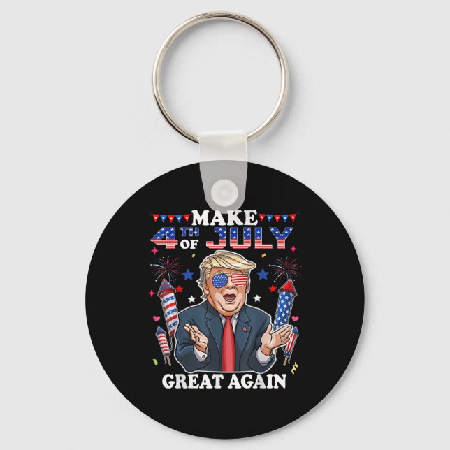 Lustigt Trump Independence day gör 4 juli Grea Nyckelring (Framsida)