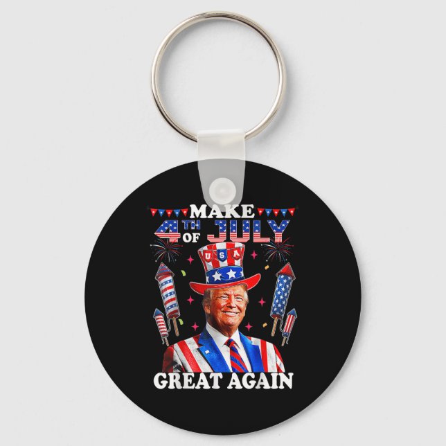Lustigt Trump Independence day gör 4 juli Grea Nyckelring (Framsida)
