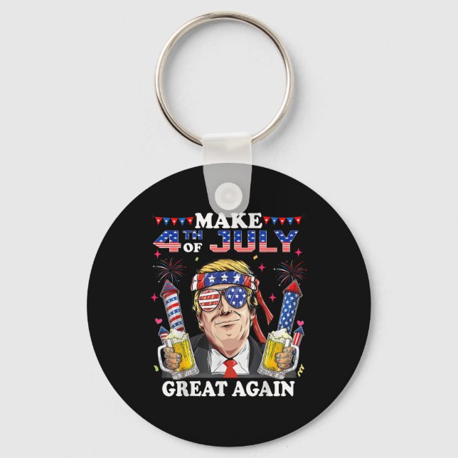Lustigt Trump Independence day gör 4 juli Grea Nyckelring (Framsida)