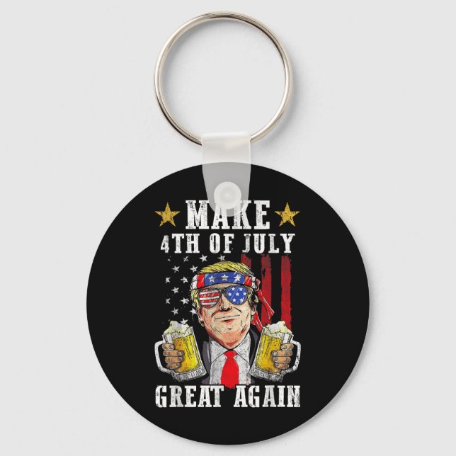 Lustigt Trump Independence day gör 4 juli Grea Nyckelring (Framsida)