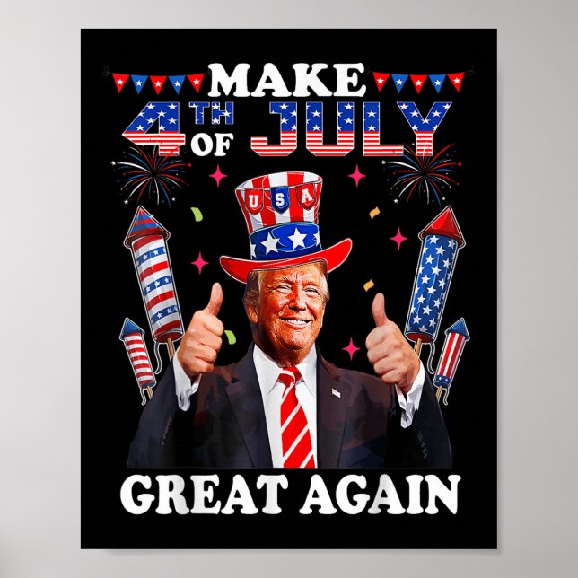 Lustigt Trump Independence day gör 4 juli Grea Poster (Framsidan)