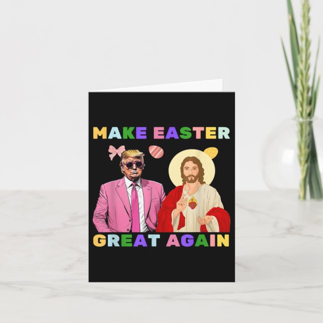 Lustigt Trump Jesus Kristus Gör Påsk Underbart ige Kort (Framsida)