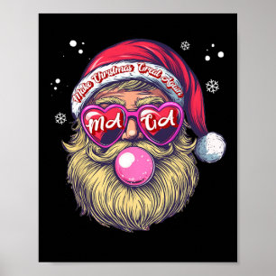Lustigt Trump jultomten Rosa Bubble Gum Make X Poster