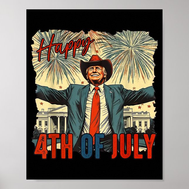 Lustigt Trump Lycklig 4:e juli Independence day Poster (Framsidan)