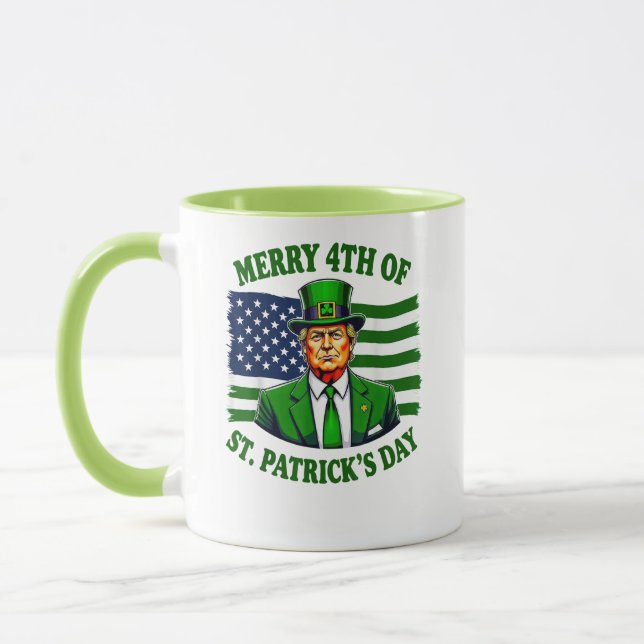 Lustigt Trump Merry 4:e St patricks day Mugg (Vänster)