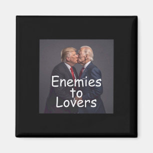 Lustigt trump och Biden Kissing Magnet