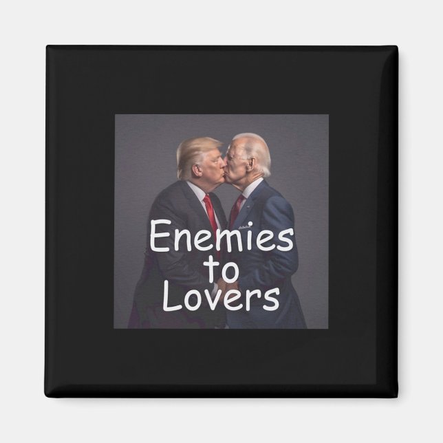 Lustigt trump och Biden Kissing Magnet (Framsidan)